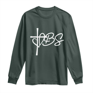 Funny VBS Vacation Bible School Long Sleeve Shirt Heart Cross TS11 Dark Forest Green Print Your Wear