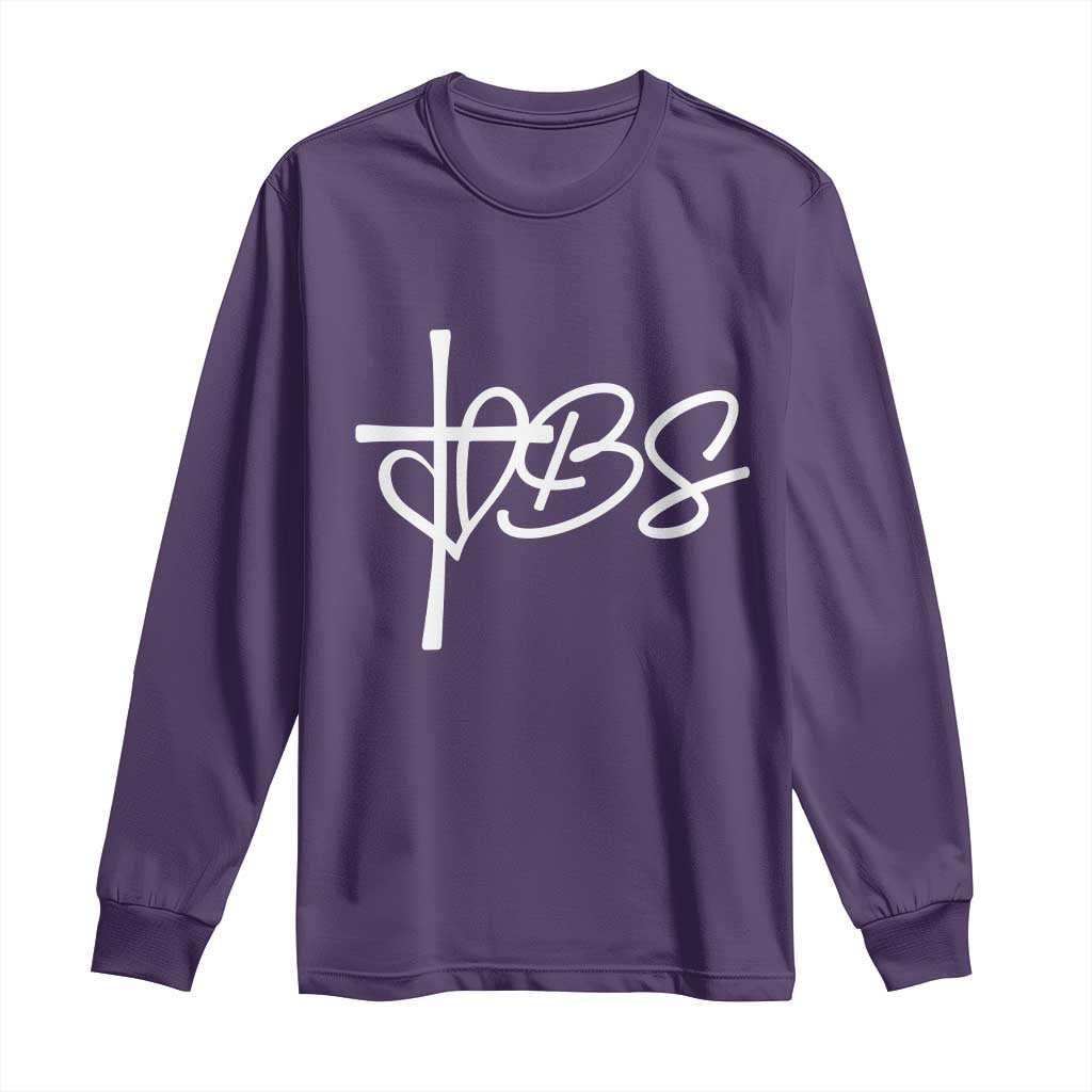 Funny VBS Vacation Bible School Long Sleeve Shirt Heart Cross TS11 Purple Print Your Wear