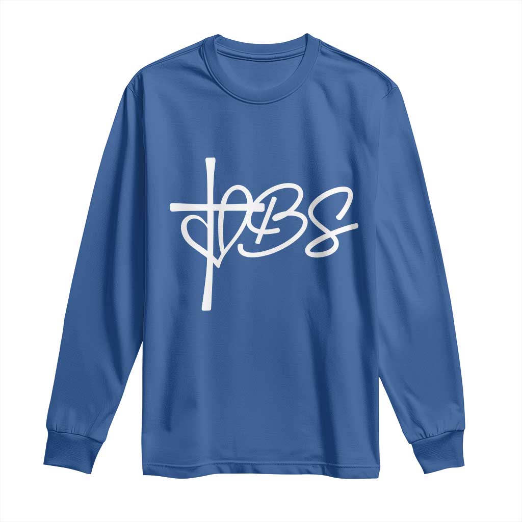Funny VBS Vacation Bible School Long Sleeve Shirt Heart Cross TS11 Royal Blue Print Your Wear
