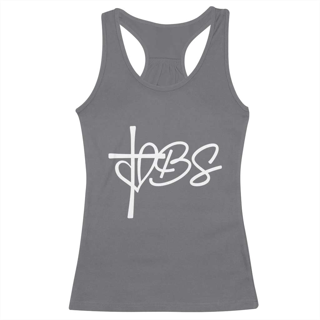 Funny VBS Vacation Bible School Racerback Tank Top Heart Cross TS11 Charcoal Print Your Wear