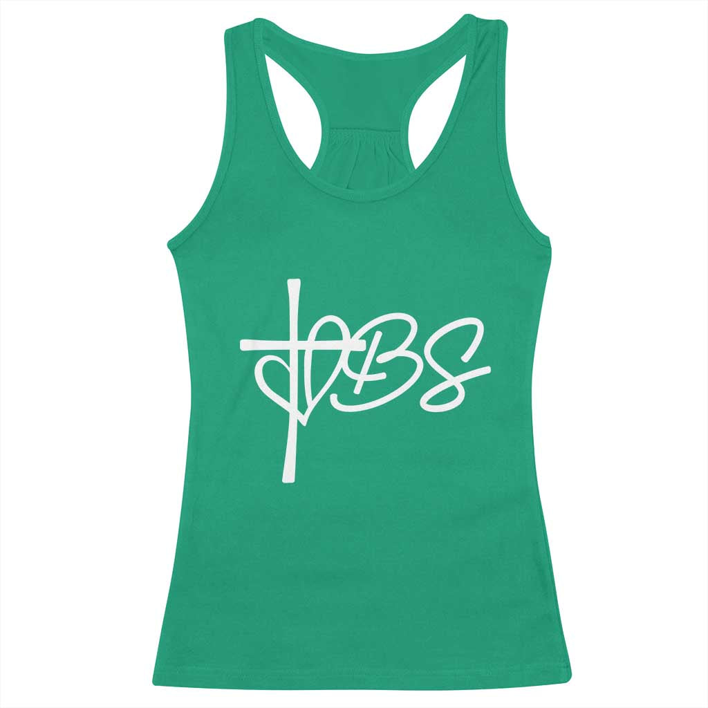 Funny VBS Vacation Bible School Racerback Tank Top Heart Cross TS11 Irish Green Print Your Wear