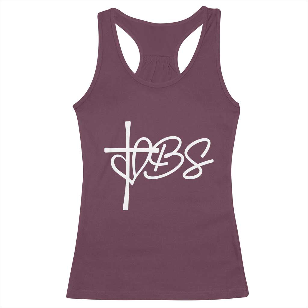 Funny VBS Vacation Bible School Racerback Tank Top Heart Cross TS11 Maroon Print Your Wear