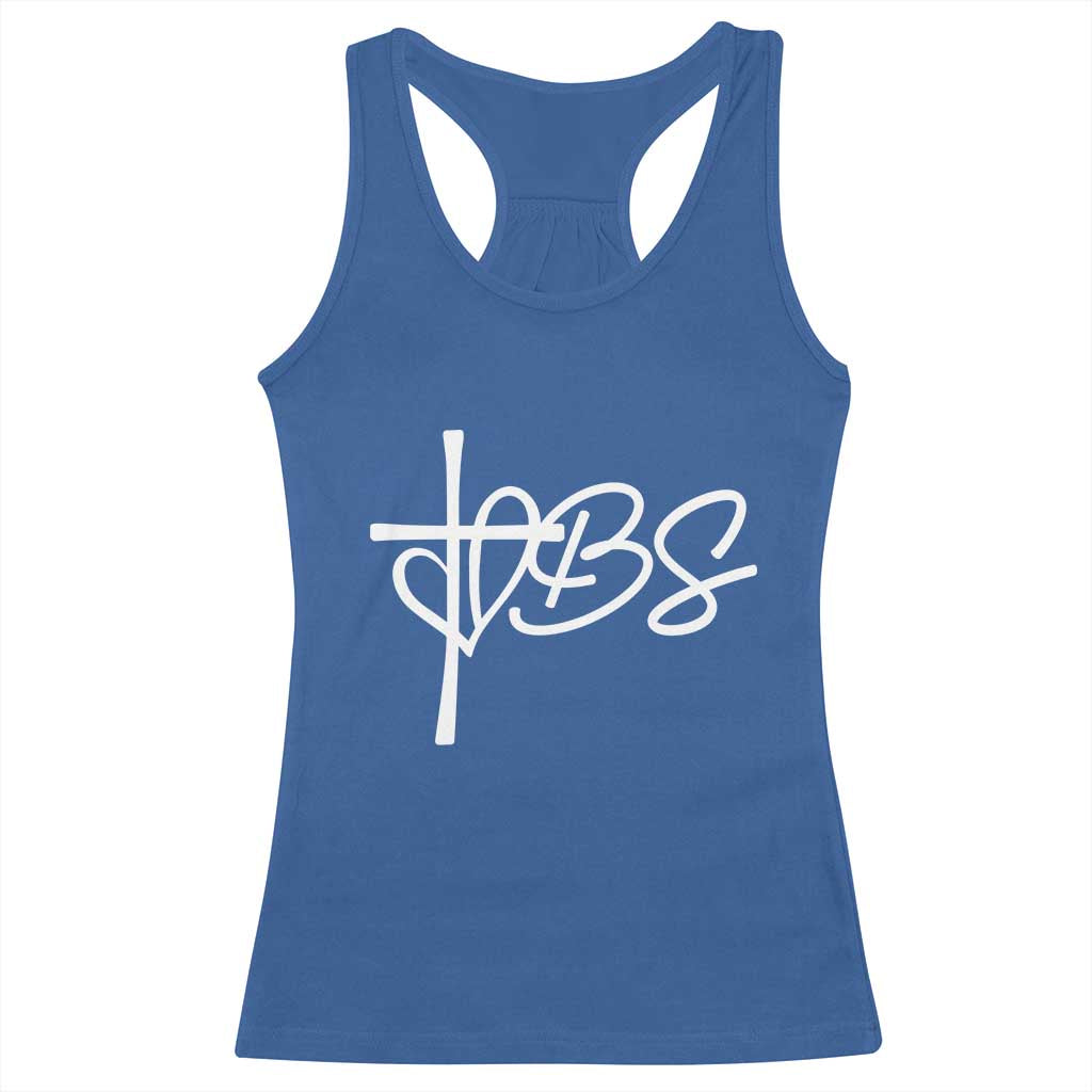 Funny VBS Vacation Bible School Racerback Tank Top Heart Cross TS11 Royal Blue Print Your Wear