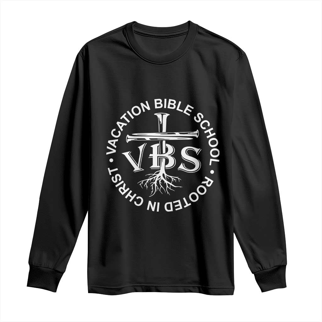 Funny VBS Vacation Bible School Rooted In Christ Long Sleeve Shirt TS11 Black Print Your Wear