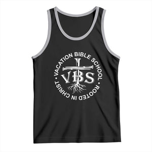 Funny VBS Vacation Bible School Rooted In Christ Tank Top TS11 Black Athletic Heather Print Your Wear