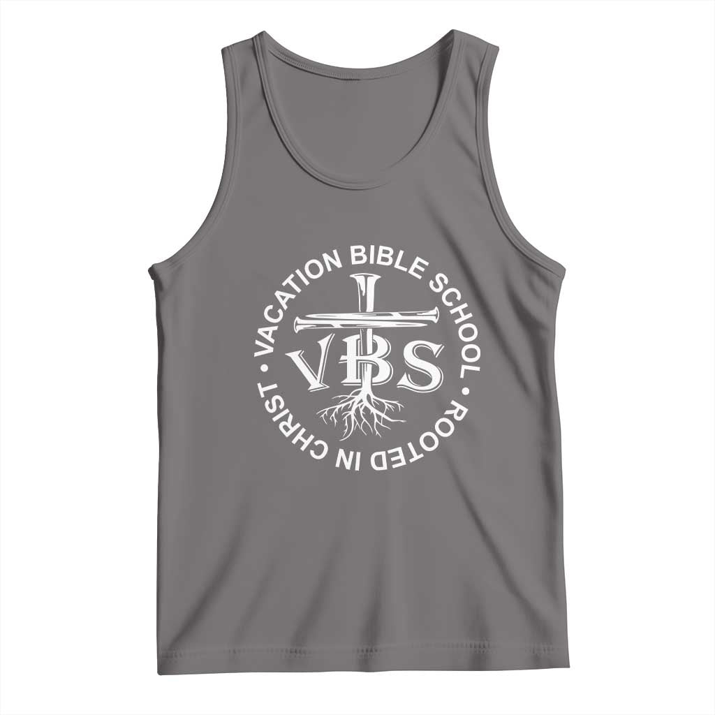 Funny VBS Vacation Bible School Rooted In Christ Tank Top TS11 Deep Heather Print Your Wear