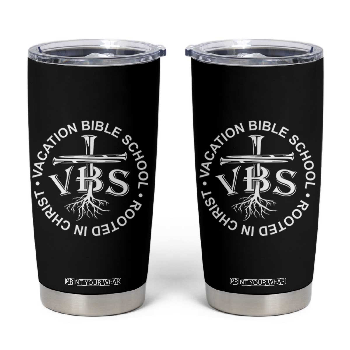 Funny VBS Vacation Bible School Rooted In Christ Tumbler Cup TS11 Black Print Your Wear