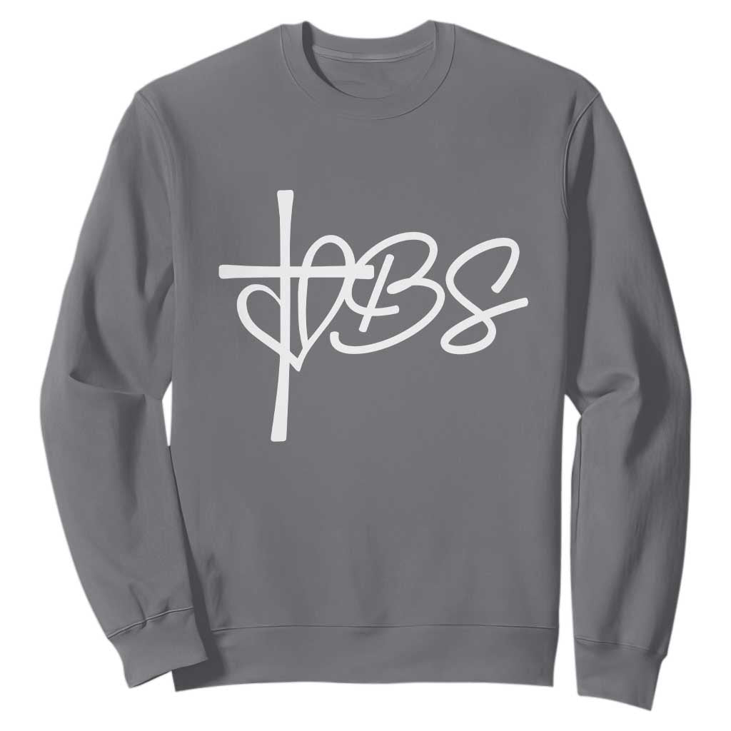 Funny VBS Vacation Bible School Sweatshirt Heart Cross TS11 Charcoal Print Your Wear