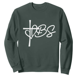 Funny VBS Vacation Bible School Sweatshirt Heart Cross TS11 Dark Forest Green Print Your Wear