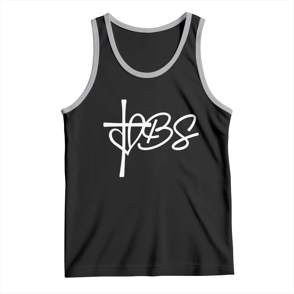 Funny VBS Vacation Bible School Tank Top Heart Cross TS11 Black Athletic Heather Print Your Wear