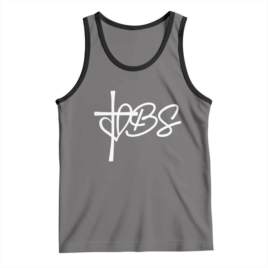 Funny VBS Vacation Bible School Tank Top Heart Cross TS11 Deep Heather Black Print Your Wear