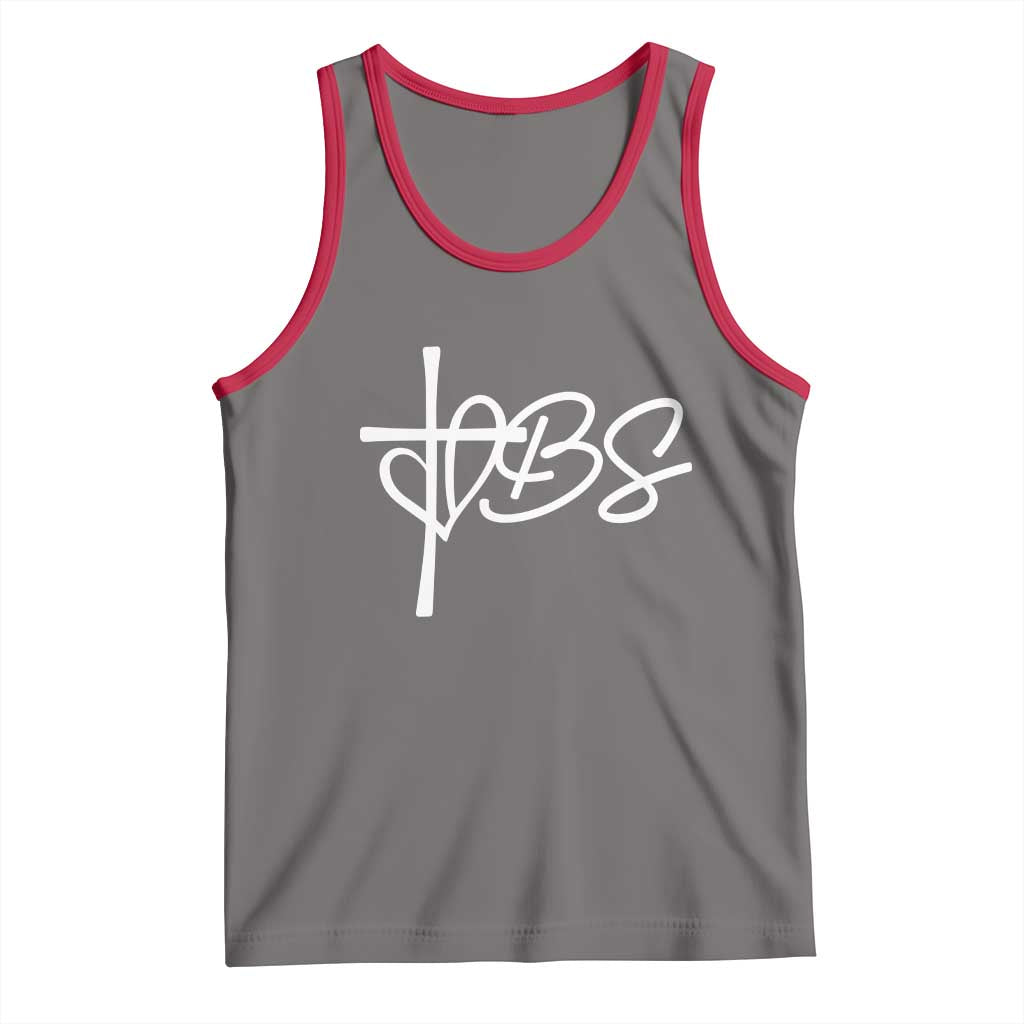 Funny VBS Vacation Bible School Tank Top Heart Cross TS11 Deep Heather Red Print Your Wear