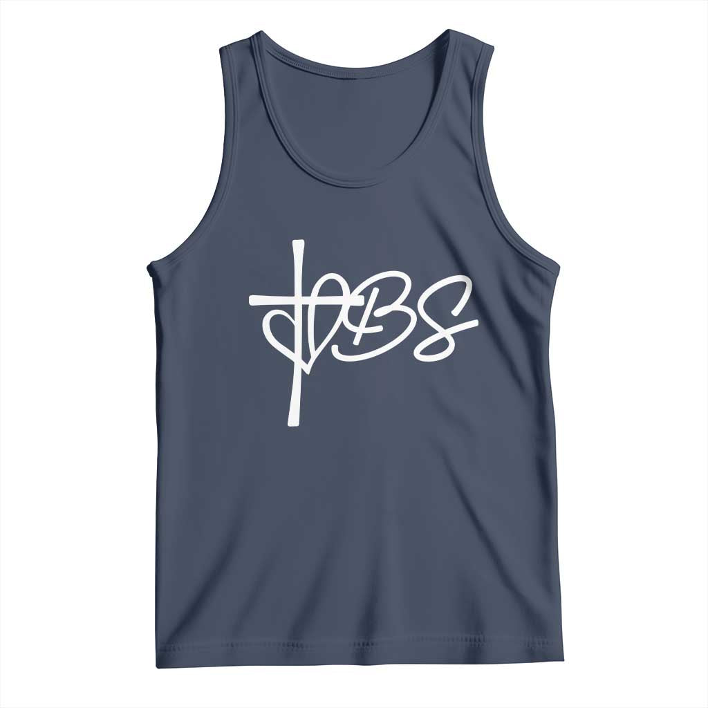 Funny VBS Vacation Bible School Tank Top Heart Cross TS11 Navy Print Your Wear