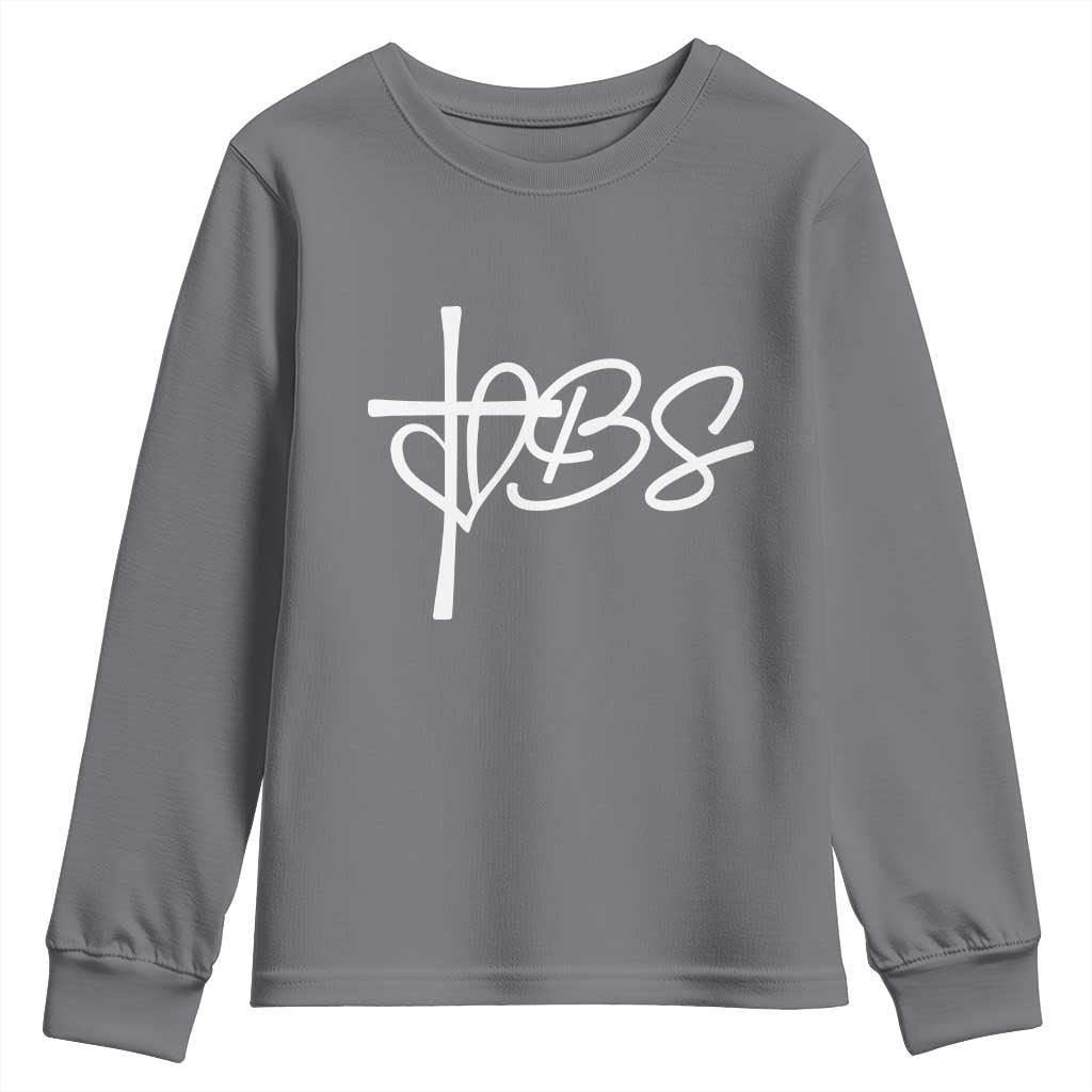 Funny VBS Vacation Bible School Youth Sweatshirt Heart Cross TS11 Charcoal Print Your Wear