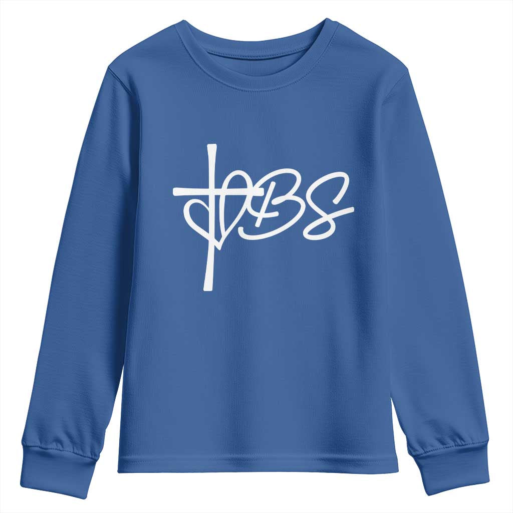 Funny VBS Vacation Bible School Youth Sweatshirt Heart Cross TS11 Royal Blue Print Your Wear