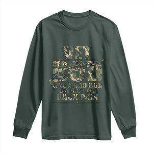 Funny Veteran Vet Bod Like A Dad Bod But With More Back Pain Long Sleeve Shirt TS11 Dark Forest Green Print Your Wear