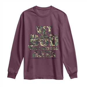 Funny Veteran Vet Bod Like A Dad Bod But With More Back Pain Long Sleeve Shirt TS11 Maroon Print Your Wear