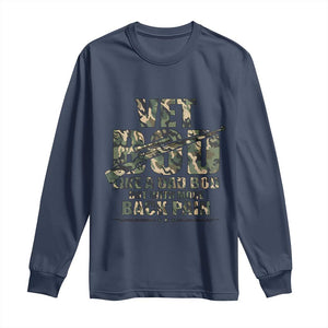 Funny Veteran Vet Bod Like A Dad Bod But With More Back Pain Long Sleeve Shirt TS11 Navy Print Your Wear