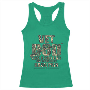 Funny Veteran Vet Bod Like A Dad Bod But With More Back Pain Racerback Tank Top TS11 Irish Green Print Your Wear