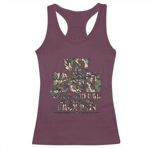Funny Veteran Vet Bod Like A Dad Bod But With More Back Pain Racerback Tank Top TS11 Maroon Print Your Wear