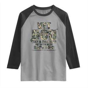 Funny Veteran Vet Bod Like A Dad Bod But With More Back Pain Raglan Shirt TS11 Sport Gray Black Print Your Wear