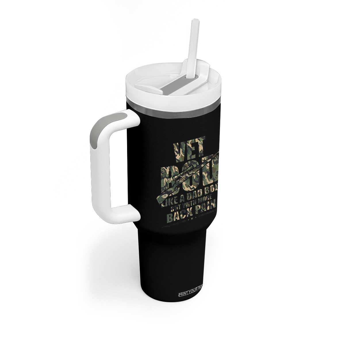 Funny Veteran Vet Bod Like A Dad Bod But With More Back Pain Tumbler With Handle TS11 Print Your Wear