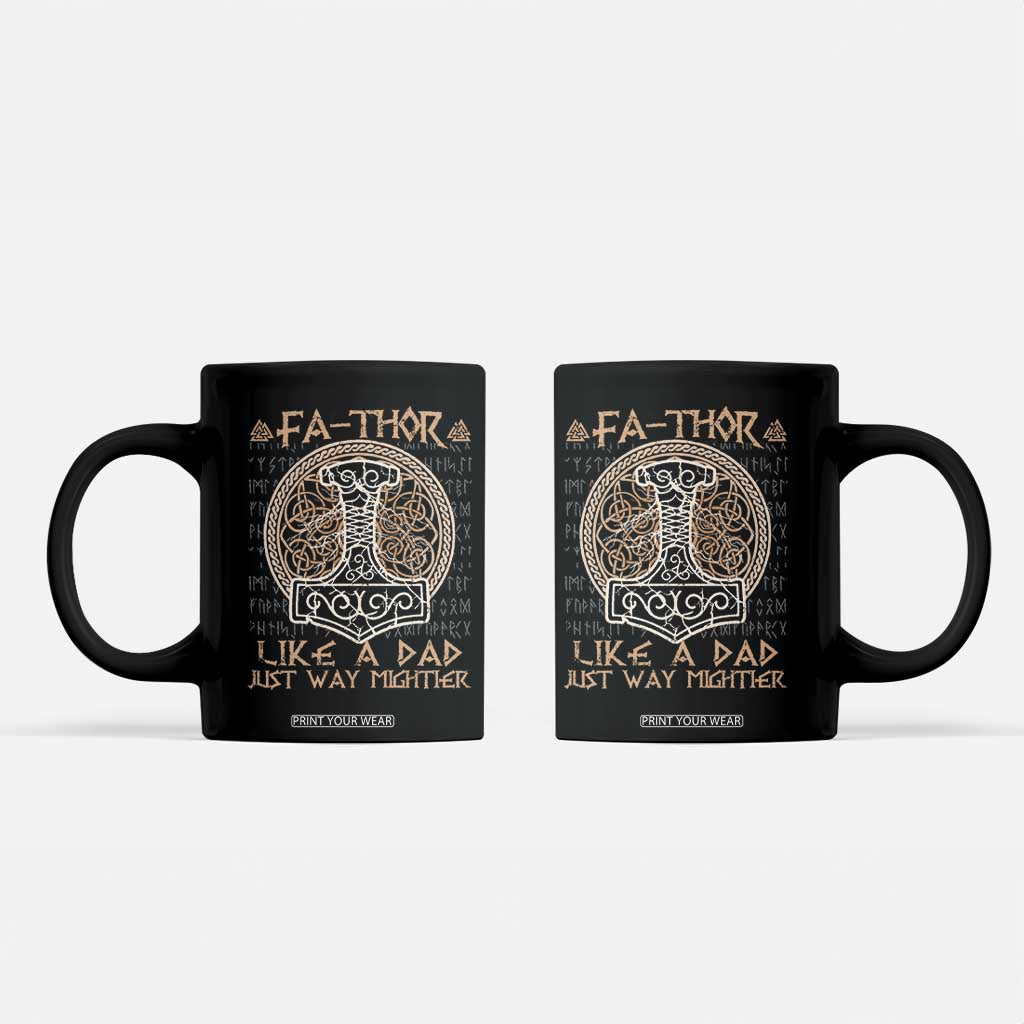 Funny Viking Dad Coffee Mug Fathor Like A Dad Just Way Mightier TS09 Black Print Your Wear