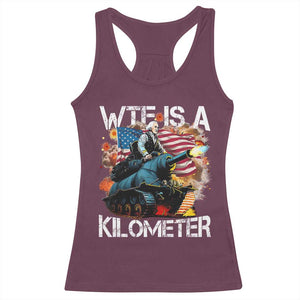 Funny WTF Is A Kilometer Racerback Tank Top Patriotic American Freedom George Washington TS11 Maroon Print Your Wear