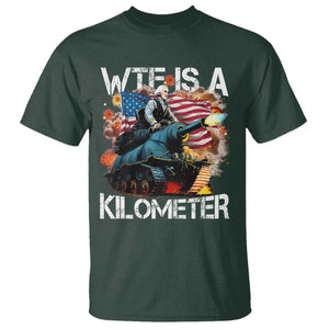 Funny WTF Is A Kilometer T Shirt Patriotic American Freedom George Washington TS11 Dark Forest Green Print Your Wear