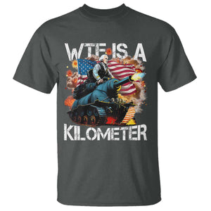 Funny WTF Is A Kilometer T Shirt Patriotic American Freedom George Washington TS11 Dark Heather Print Your Wear