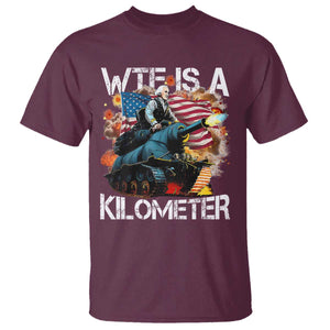Funny WTF Is A Kilometer T Shirt Patriotic American Freedom George Washington TS11 Maroon Print Your Wear