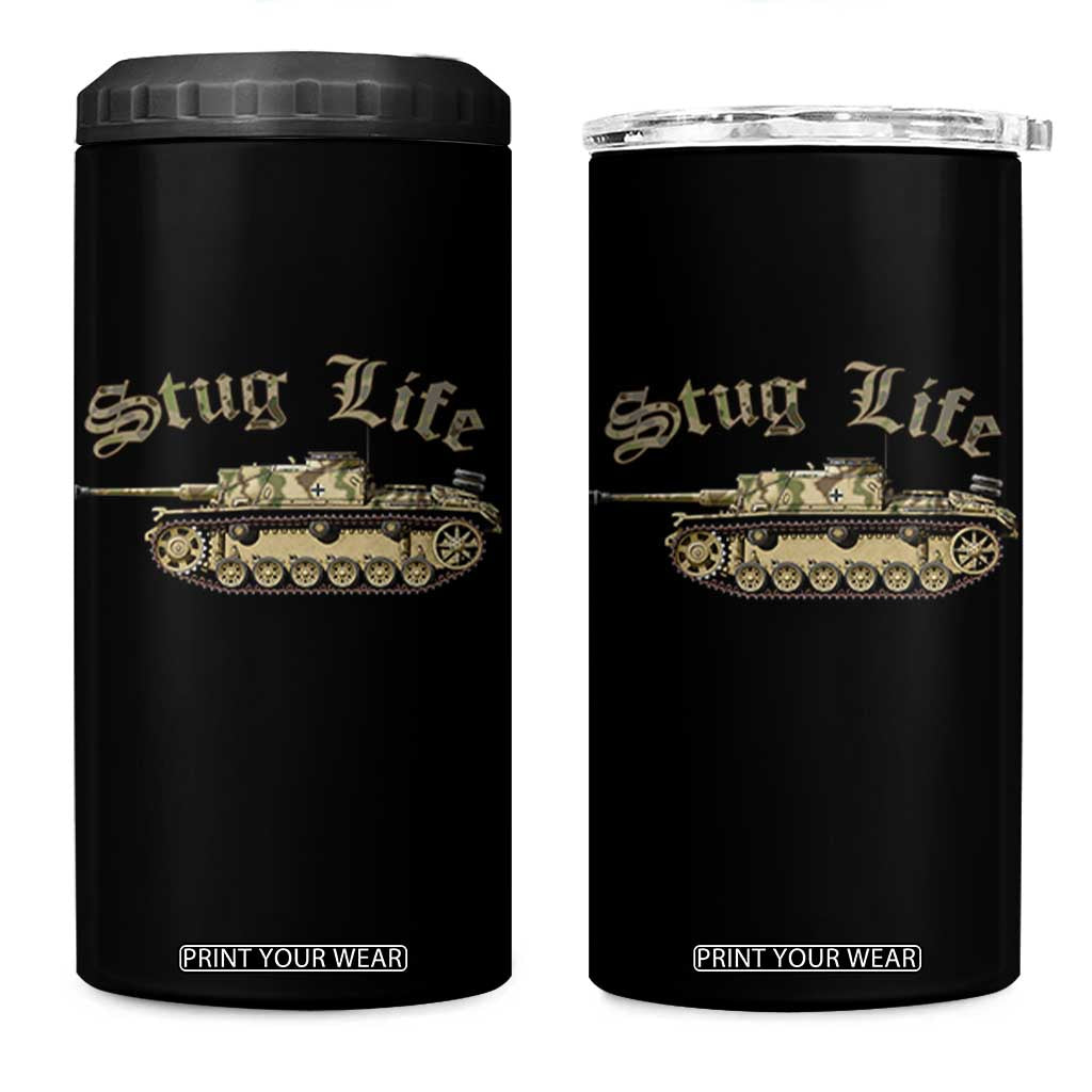 Funny WW2 Tank History Stug Life 4 in 1 Can Cooler Tumbler TS11 One Size: 16 oz Black Print Your Wear