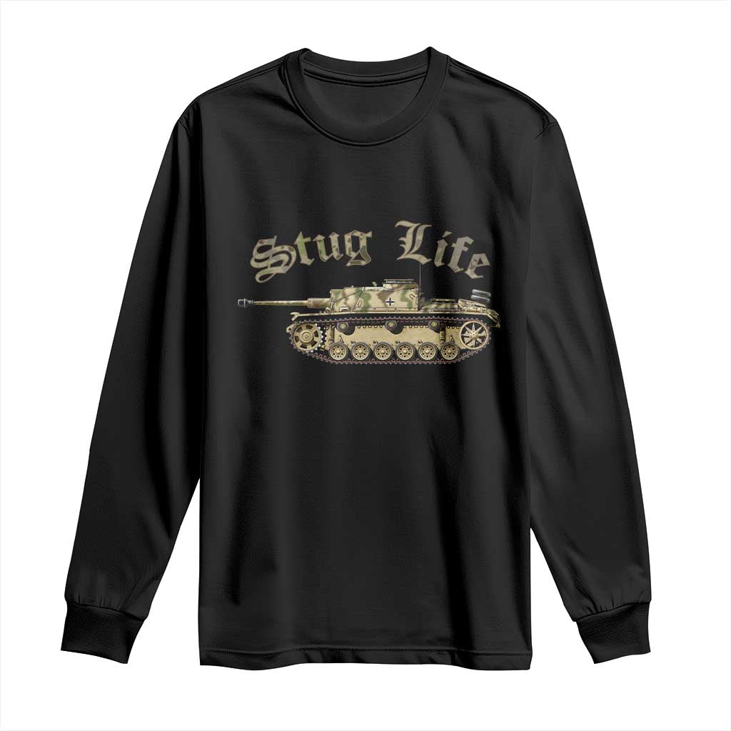 Funny WW2 Tank History Stug Life Long Sleeve Shirt TS11 Black Print Your Wear