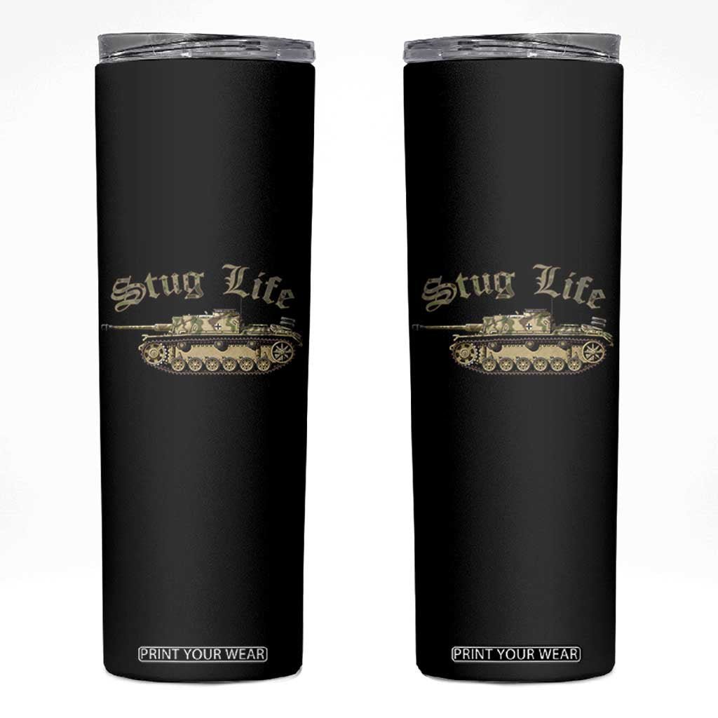 Funny WW2 Tank History Stug Life Skinny Tumbler TS11 Black Print Your Wear