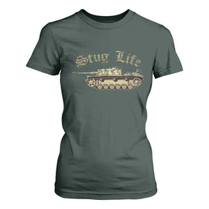 Funny WW2 Tank History Stug Life T Shirt For Women TS11 Dark Forest Green Print Your Wear