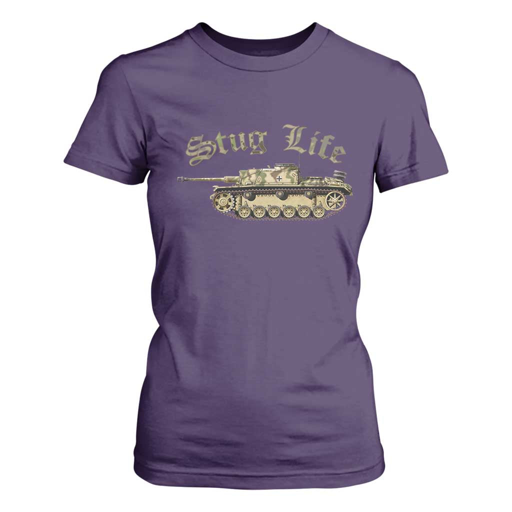 Funny WW2 Tank History Stug Life T Shirt For Women TS11 Purple Print Your Wear