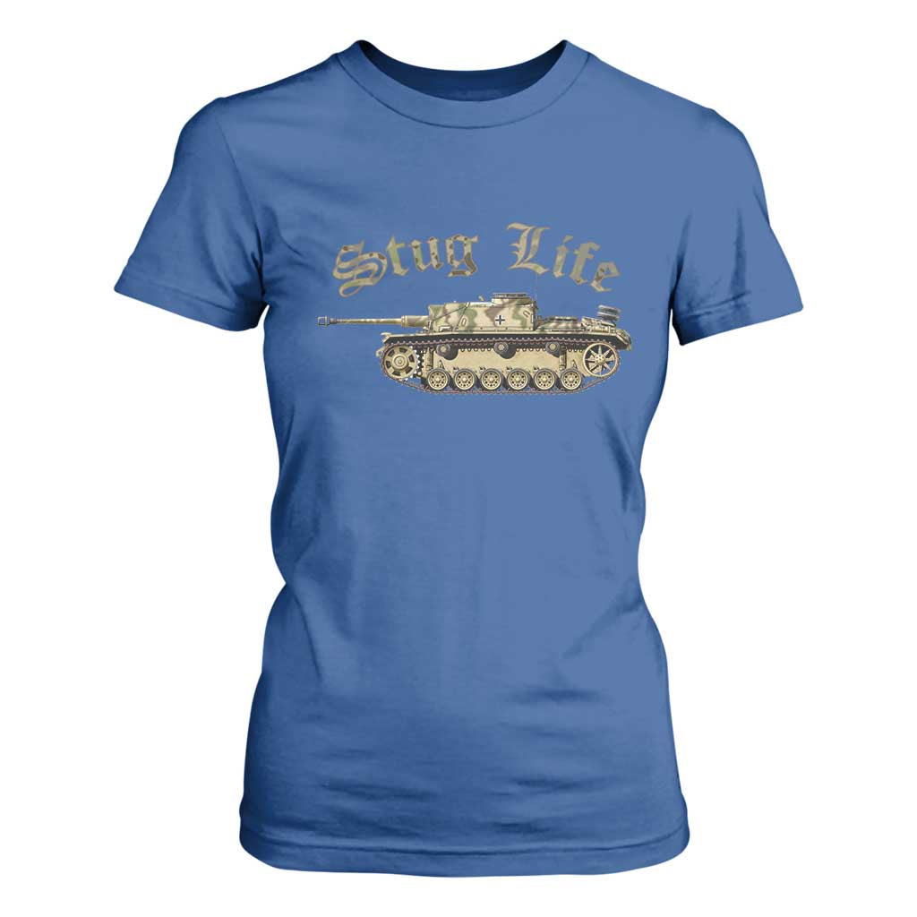Funny WW2 Tank History Stug Life T Shirt For Women TS11 Royal Blue Print Your Wear
