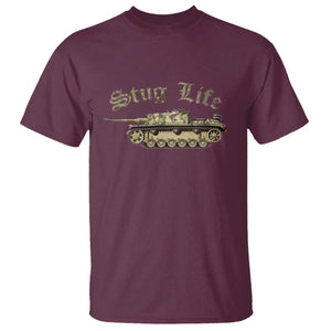 Funny WW2 Tank History Stug Life T Shirt TS11 Maroon Print Your Wear