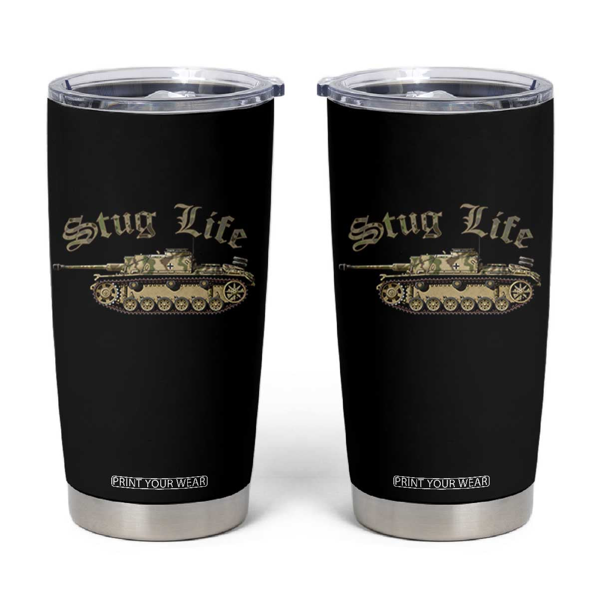 Funny WW2 Tank History Stug Life Tumbler Cup TS11 Black Print Your Wear