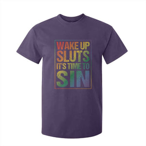 Funny Wake Up Sluts Its Time To Sin LGBTQ T Shirt For Kid TS11 Purple Print Your Wear