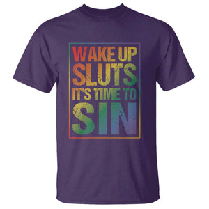 Funny Wake Up Sluts Its Time To Sin LGBTQ T Shirt TS11 Purple Print Your Wear