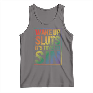 Funny Wake Up Sluts Its Time To Sin LGBTQ Tank Top TS11 Deep Heather Print Your Wear