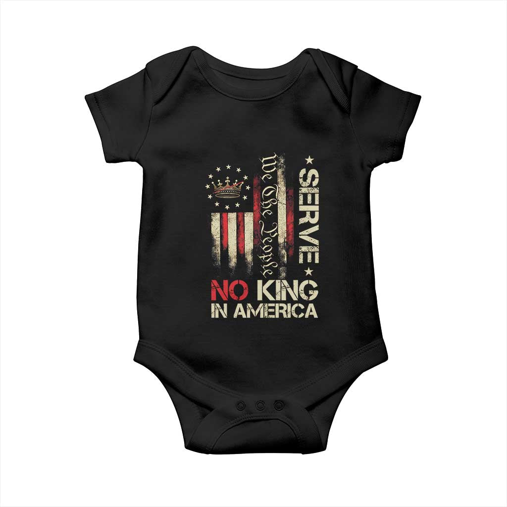 Funny We The People Serve No King In American Baby Onesie Vintage Betsy Ross Flag TS11 Black Print Your Wear