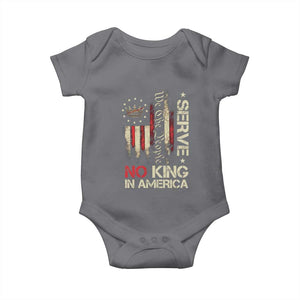Funny We The People Serve No King In American Baby Onesie Vintage Betsy Ross Flag TS11 Charcoal Print Your Wear