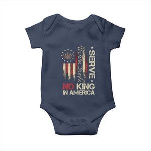 Funny We The People Serve No King In American Baby Onesie Vintage Betsy Ross Flag TS11 Navy Print Your Wear