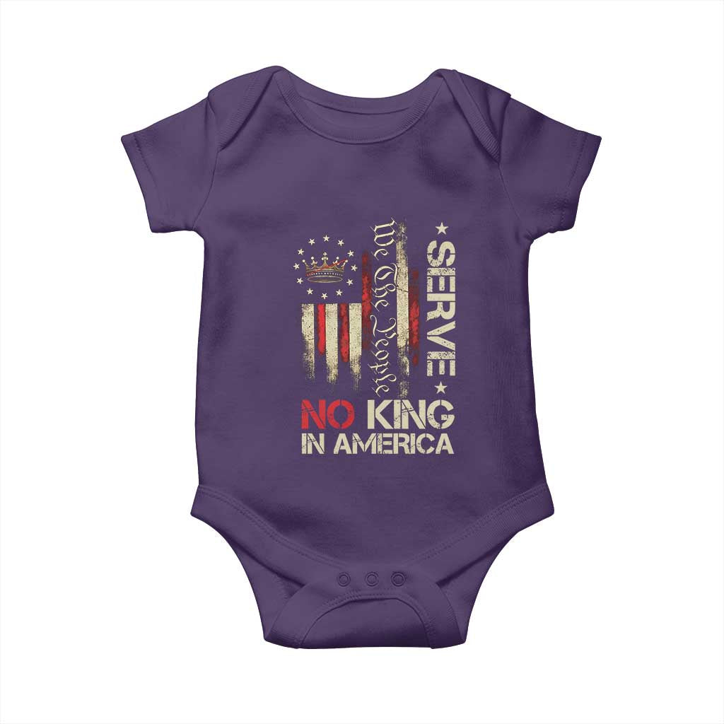 Funny We The People Serve No King In American Baby Onesie Vintage Betsy Ross Flag TS11 Purple Print Your Wear