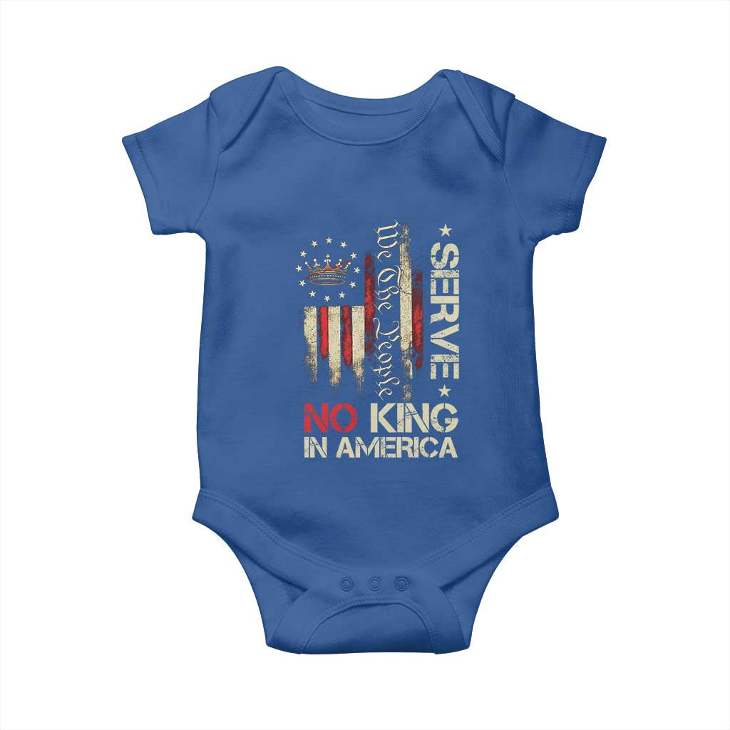 Funny We The People Serve No King In American Baby Onesie Vintage Betsy Ross Flag TS11 Royal Blue Print Your Wear