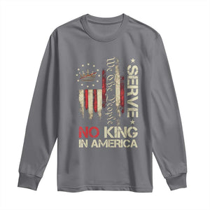 Funny We The People Serve No King In American Long Sleeve Shirt Vintage Betsy Ross Flag TS11 Charcoal Print Your Wear