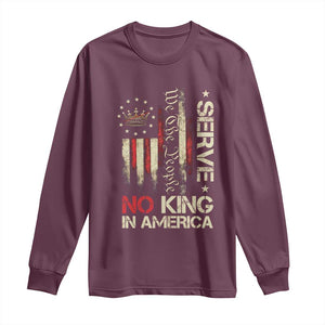 Funny We The People Serve No King In American Long Sleeve Shirt Vintage Betsy Ross Flag TS11 Maroon Print Your Wear