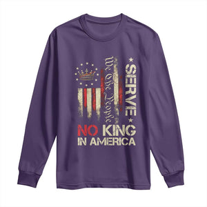 Funny We The People Serve No King In American Long Sleeve Shirt Vintage Betsy Ross Flag TS11 Purple Print Your Wear